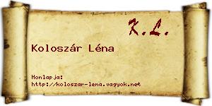 Koloszár Léna névjegykártya